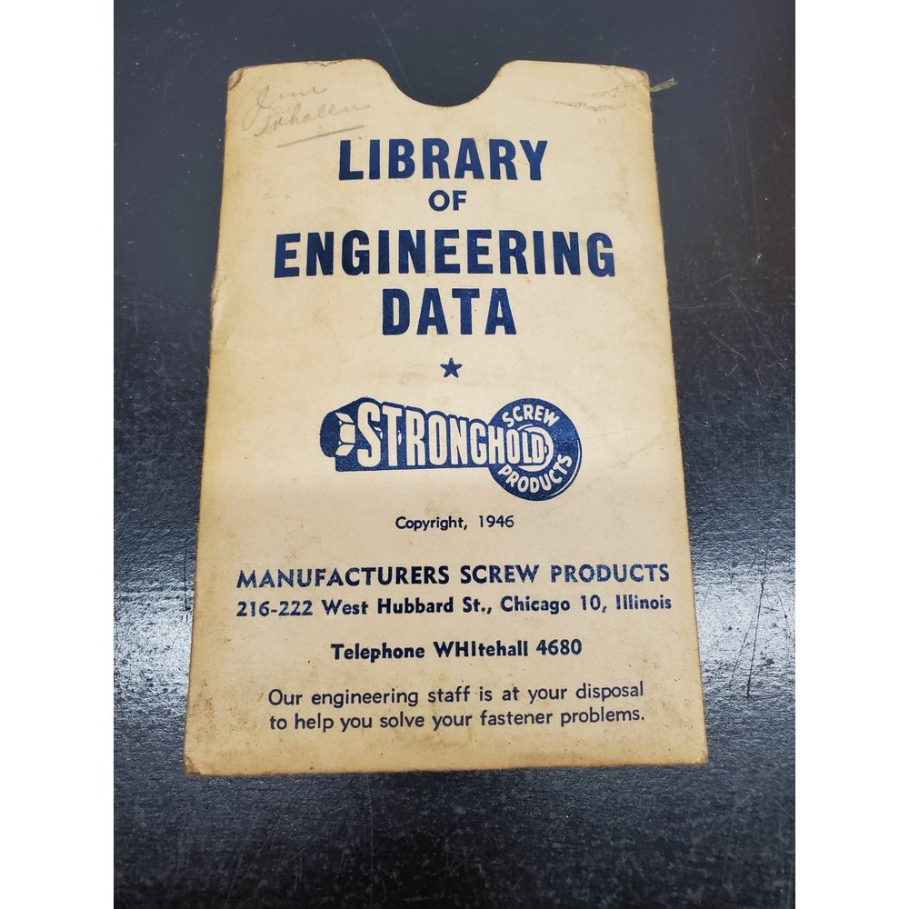 1946 Stronghold Screw Products Library of‎ Engineering Data - Envelope Only